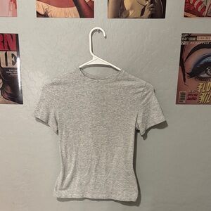 SKIMS Heather Gray Short Sleeve Tee